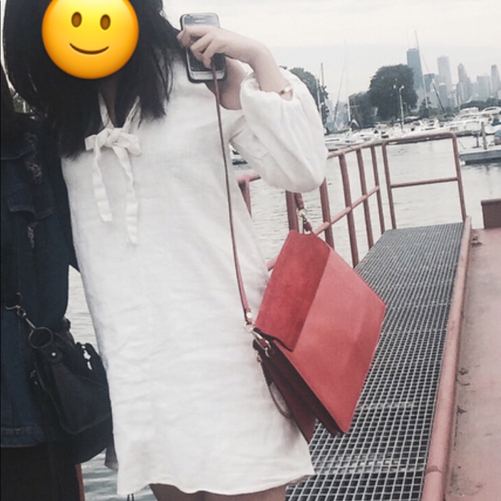 Puffed sleeves cotton dress